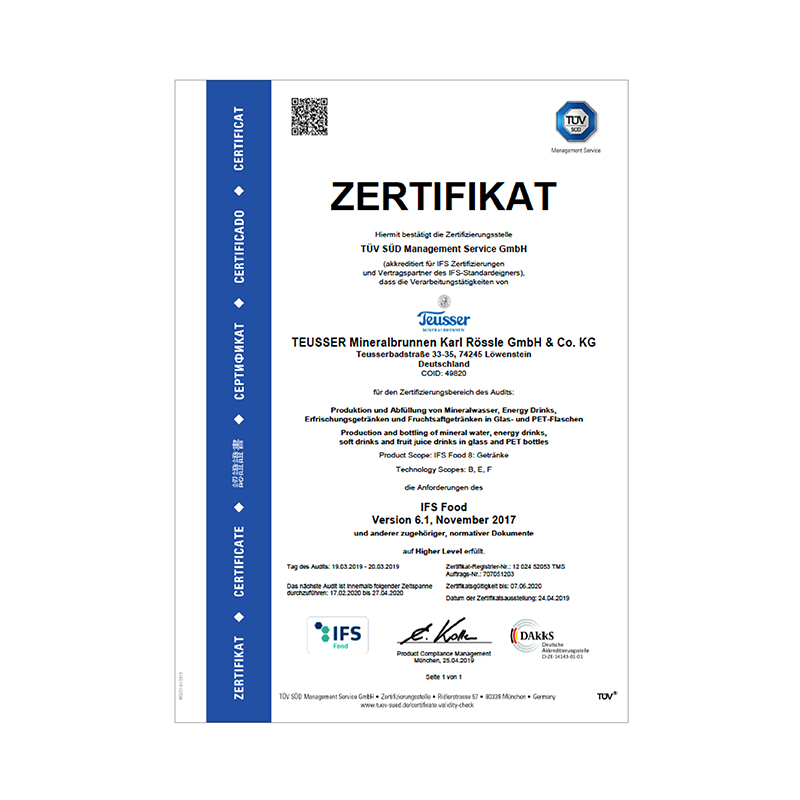 IFS-Zertifikat 2019 Deutsch